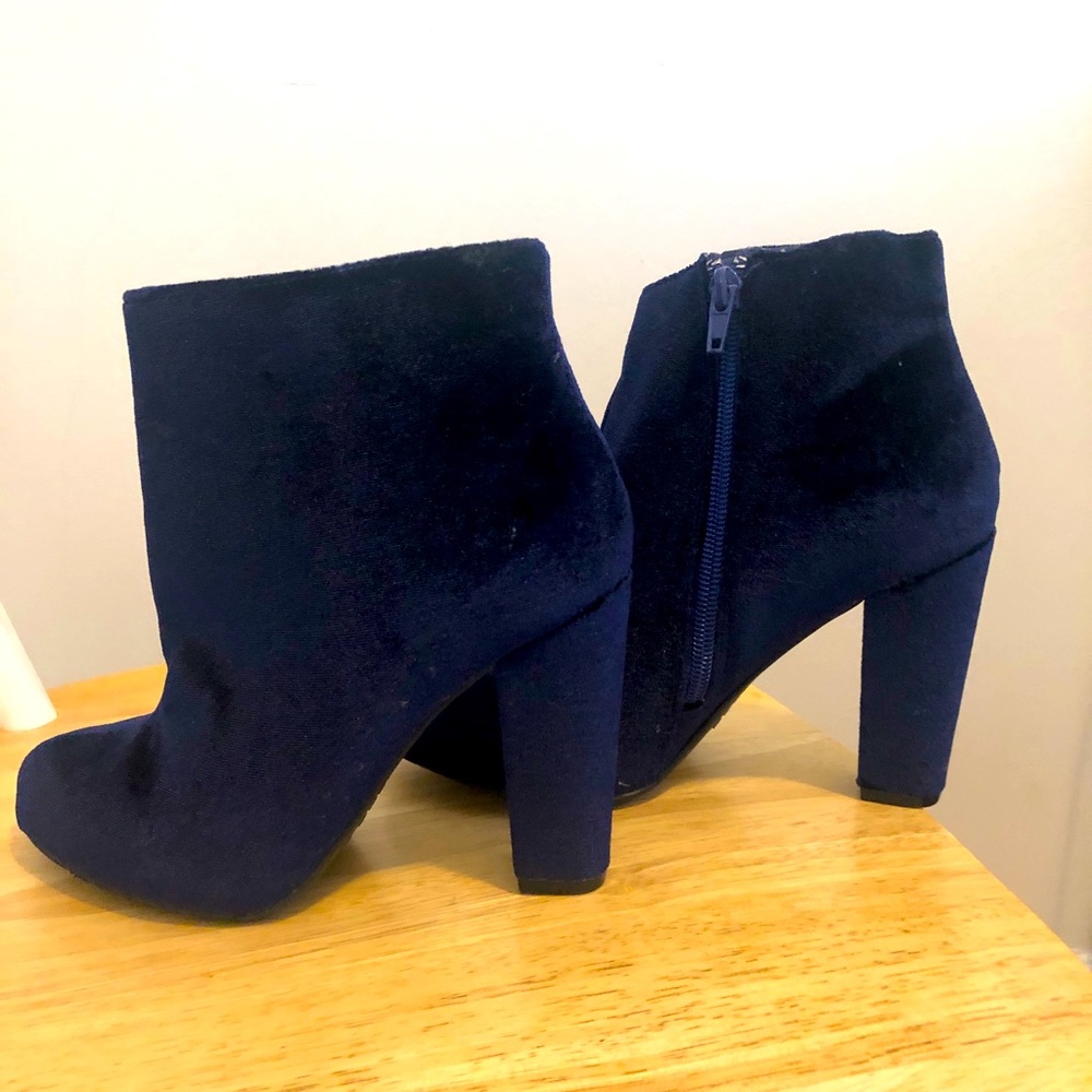 Velvet heeled ankle booties